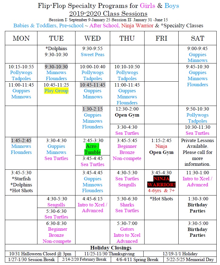 flip flops gymnastics